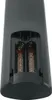 The back of a black remote control with the battery compartment open, showing two AAA batteries installed. Produktbild-Vorschau