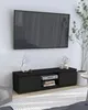 Meuble TV de 140 cm, noir, avec éclairage LED, épaisseur 18 Voir les images du produit 5