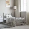 Postel s čelem a nohou kovová bílá 80x200 cm Náhled obrázku produktu 2