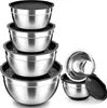 TEAMFAR 6er-Set Edelstahl Rührschüssel mit Deckel, Produktbild-Vorschau 1