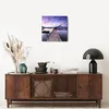 Wanduhr - Quadrat - Glasuhr - See Berge Wasser - 40x40cm - Produktbild-Vorschau 7