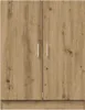 A front view of a wooden cabinet with two doors and two handles. Náhled obrázku produktu