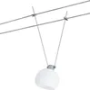 A single white spherical light fixture suspended by thin wires from two parallel cables. Náhľad obrázku produktu