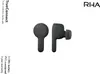 Two black wireless earbuds are displayed against a white background. Produktbild-Vorschau