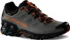 Grauer La Sportiva Ultra Raptor II Leather GTX Schuh mit schwarzen und orangefarbenen Details und Schnürsenkeln Anteprima dell’immagine prodotto