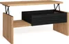 Couchtisch, 110x50x45 cm, Beistelltisch, Eiche Schwarz Produktbild-Vorschau 1