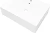 A close-up, angled view of a white rectangular ceramic sink against a white background. Produktbild-Vorschau