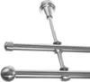 Gardinenstange mit Wandhalterung I Metall Edelstahl Look Ø Produktbild-Vorschau 1