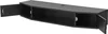A black corner TV wall shelf with two doors open, showing the interior compartments. Anteprima dell’immagine prodotto
