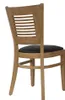 A single wooden chair with a dark upholstered seat, shown from a three-quarter rear view against a white background. Produktbild-Vorschau