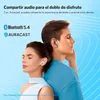 A man and a woman are shown from the shoulders up, both wearing earbuds and with their eyes closed, suggesting they are enjoying audio. Produktbild-Vorschau