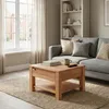 Couchtisch Kernbuche Massivholz 70x70 cm mit Schublade Produktbild-Vorschau 3