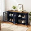 Mobile contenitore laterale Merax con ante in vetro, Anteprima dell’immagine prodotto 7