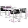 5-tlg. Garten-Essgruppe Schwarz Poly Rattan Produktbild-Vorschau 9