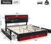 Łóżko tapicerowane 140 x 200 cm, ze złączem USB, z Podgląd zdjęcia produktu 7