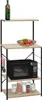 vidaXL Police na mikrovlnnou troubu Black Oak 60x39,6x123 Náhled obrázku produktu 2