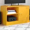 Möbel TV-Schrank Senfgelb 67x39x44 cm Stahl - TV-Schränke Produktbild-Vorschau 1