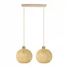 Luxolar LED Pendelleuchte 2-flammig E27 Rattan Boho Produktbild-Vorschau 1