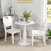 Runder Esstisch Weiß 70x74 cm - Pulverbeschichteter Stahl & Produktbild-Vorschau 2