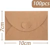 100 buste a forma di cuore, realizzate in carta kraft, Anteprima dell’immagine prodotto 2