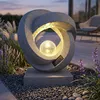 Solarleuchte Skulptur Granit-Optik moderne Solarlampe Produktbild-Vorschau 3