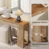 A console table is shown next to a sofa, with close-up insets highlighting its features. Produktbild-Vorschau