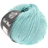 A ball of mint green yarn with a black label. Produktbild-Vorschau