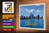 Holzschild Reise 30x20cm Chicago USA Skyline Hochhäuser Produktbild-Vorschau 3