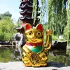 Glückskatze - Maneki-neko - Winkekatze - 18 cm - gold Produktbild-Vorschau 9
