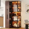 Merax glazen vitrine met LED-verlichting, vitrinekast met Productafbeelding-voorbeeld 1
