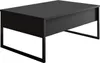 A black coffee table with a modern, minimalist design is shown from a side angle. Produktbild-Vorschau