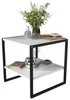 A white side table with two shelves, decorated with plants and books. Produktbild-Vorschau
