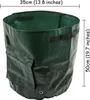 A green fabric grow bag with dimensions indicated. Náhled obrázku produktu