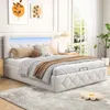 Letto imbottito Fortuna Lai 140x200 cm, LED, idraulico, Anteprima dell’immagine prodotto 2