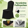 10er Set Stuhlhussen Schwarz, elastische Stretch Produktbild-Vorschau 5
