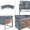 Loungeset 'Karg' Sofa mit Couchtisch Kissen Dunkelgrau / Produktbild-Vorschau 10