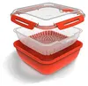 Four micro-ondes à vapeur - rouge papaye - plastique - 1,7 Voir les images du produit 10