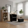Sessel mit Hocker - Schwarz - 75x79x64 cm B/H/T - Produktbild-Vorschau 2