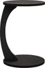 A black C-shaped side table with a round top and base, shown against a white background. Voir les images du produit