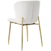 A single beige dining chair with gold legs is shown from the back. Produktbild-Vorschau