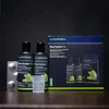 A product shot of a Dennerle Plant System Set, including bottles of plant fertilizer and a box, arranged on a wooden surface against a dark background. Produktbild-Vorschau