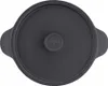 A top-down view of a black pot lid with the Tefal logo in the center. Náhled obrázku produktu