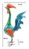 Metall Dekofigur Hahn 42 x 88cm bunt Garten-Figur Deko Produktbild-Vorschau 2