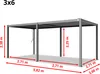 A diagram showing the dimensions of a pergola. Voir les images du produit