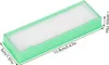 A single green and white HEPA filter for a vacuum cleaner, shown at an angle on a white background with dimensions indicated. Produktbild-Vorschau