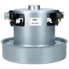 A silver vacuum cleaner motor with black electrical components and a white label. Voir les images du produit