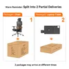 The image shows two packages, one for a chair and one for a laptop table, indicating a split delivery. Náhľad obrázku produktu