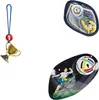 A collage of soccer-themed accessories, including a trophy keychain, a goalkeeper saving a goal, and a player kicking a soccer ball. Produktbild-Vorschau