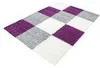 Teppich Wohnzimmer Hochflor Kariert Design Langflor Shaggy Produktbild-Vorschau 2