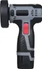 A cordless angle grinder with a battery pack attached, shown from the side. Náhled obrázku produktu